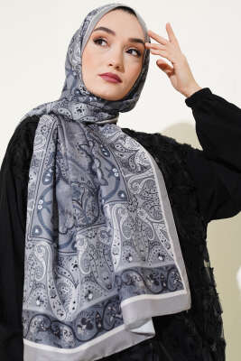 Elegant Motif Soft Şal Gri 