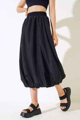 Etek Ucu Lastikli Balon Etek Siyah - VAV TEKSTİL