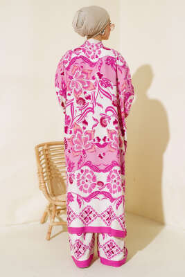 Etnik Desen Kimono İkili Takım Menekşe - İKİLİ TAKIM