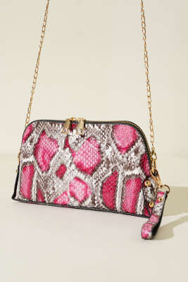 Fermuarlı Zincir Askılı Çanta Fuşya - Kol Çantası