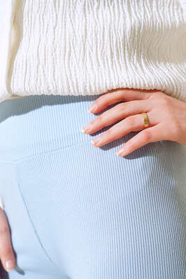 Fitilli Bol Paça Pantolon Bebe Mavi - Pantolon
