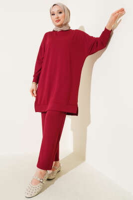 Fitilli İkili Takım Bordo 