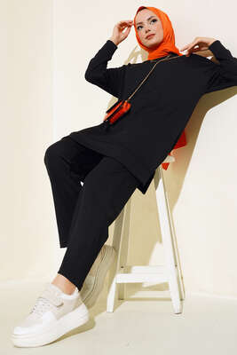 Fitilli İkili Takım Siyah 