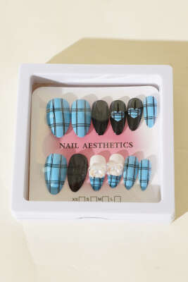 Fiyonk İnci Taşlı Takma Tırnak Asorti 5