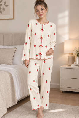 Fiyonklu Karışık Desenli Pijama Takımı Asorti 15 - HEPYEK BASIC