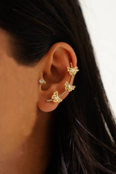 Fiyonklu Tragus Kıkırdak Küpe Gold - Yılın Fırsatı