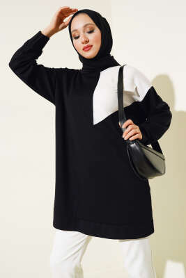 Garnili Cep Detaylı Tunik Siyah 