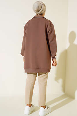 Geniş Fitilli Tunik Vizon - Tunik
