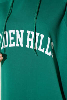 Hidden Hills Kapüşonlu Uzun Tunik Yeşil - Tunik