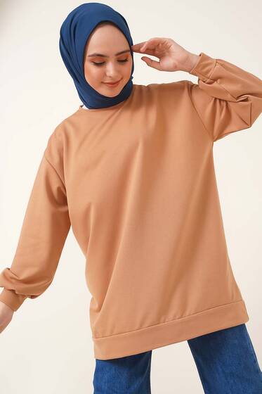 İki İplik Düz Tunik Latte - 100-300 TL Ürünler