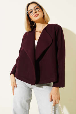  İp Bağcıklı Kaşe Ceket Bordo 
