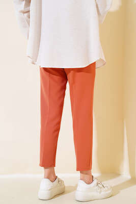 İp Detaylı Beli Lastikli Dar Paça Tarçın Pantolon - Pantolon