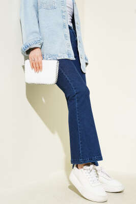 İspanyol Paça Kot Pantolon Koyu Mavi 