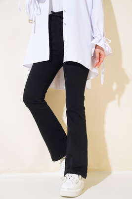 İspanyol Paça Kot Pantolon Siyah