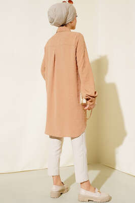 Kabartma Desen Tunik Camel - Tunik