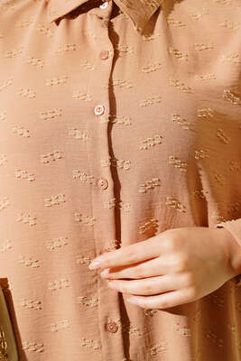 Kabartma Desen Tunik Camel - Tunik