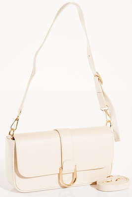 Kapaklı Omuz Çantası Bej 