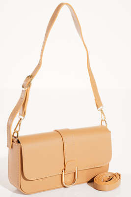 Kapaklı Omuz Çantası Camel 