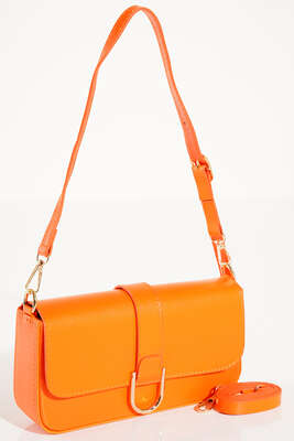 Kapaklı Omuz Çantası Oranj 