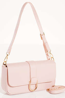 Kapaklı Omuz Çantası Pudra 