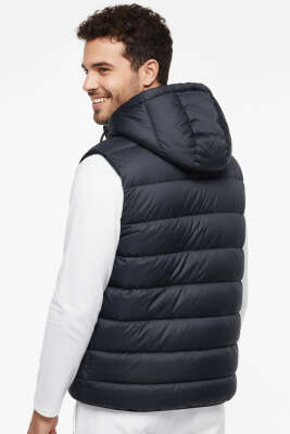 Kapüşonlu Şişme Erkek Yelek Lacivert - Erkek Yelek