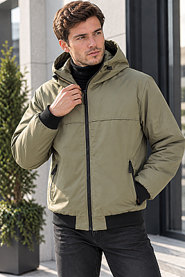 Kapüşonlu Softshell Erkek Mont Haki - CULİS