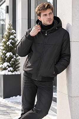 Kapüşonlu Softshell Erkek Mont Siyah - CULİS