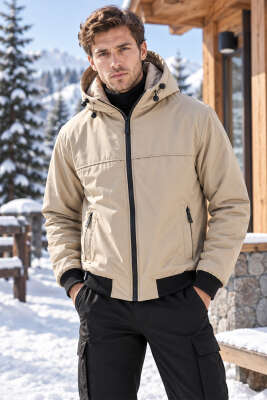 Kapüşonlu Softshell Erkek Mont Toprak - CULİS
