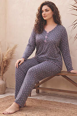 Karışık Desenli Büyük Beden Pijama Takımı Asorti 6 - HEPYEK BASIC
