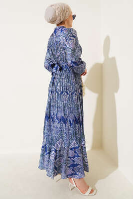 Karışık Desenli Kuşaklı Elbise Parlement - Elbise