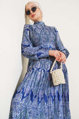 Karışık Desenli Kuşaklı Elbise Parlement - Elbise