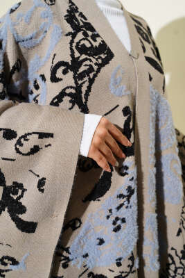 Karışık Desenli Panço Kum Bej - Panço