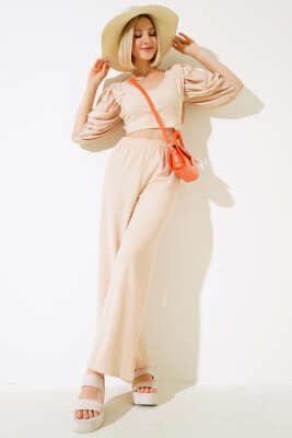 Karpuz Kol İkili Takım Bej 