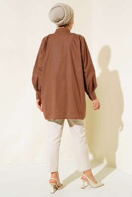 Katlı Tunik Kahve - Tunik