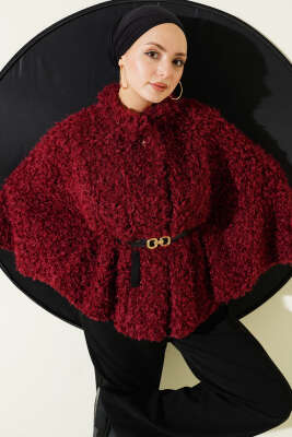 Kemerli Kuzu Panço Bordo - ENTER TEKSTİL