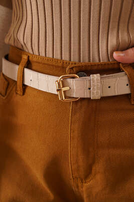Kısa Püsküllü Kot Pantolon Tütün - Pantolon