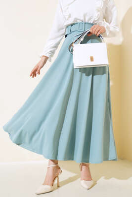 Kloş Kalın Kemerli Etek Mint - UKBE