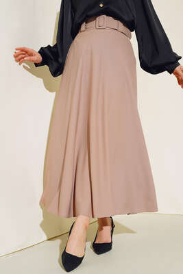 Kloş Kemerli Etek Vizon - ALİ AKKAYA