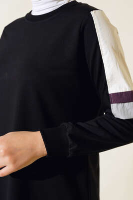 Kol Garnili Tunik Siyah - Tunik