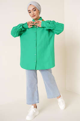 Kolları Lastikli Oversize Gömlek Benetton - Gömlek