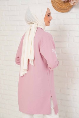 Kolu Çiçek Baskılı Pudra Tunik - Tunik