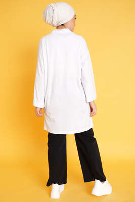 Kolu Katlı Basic Tunik Beyaz - Tunik