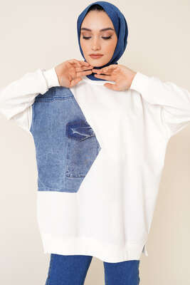 Kot Garnili Tunik Beyaz - Tunik
