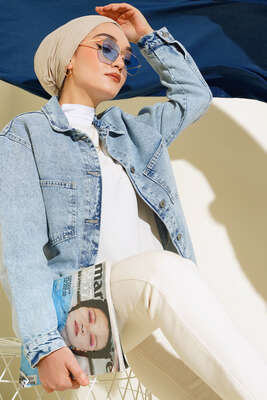 Kot Oversize Ceket Kot Mavisi 