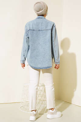Kot Oversize Ceket Kot Mavisi - Ceket