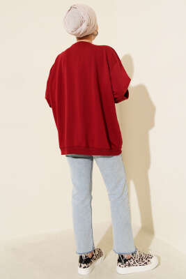 Leopar Ciao Baskılı Tunik Bordo - Tunik