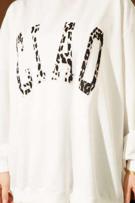 Leopar Ciao Baskılı Tunik Ekru - Tunik