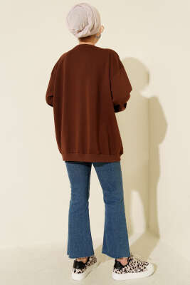 Leopar Ciao Baskılı Tunik Kahve - Tunik