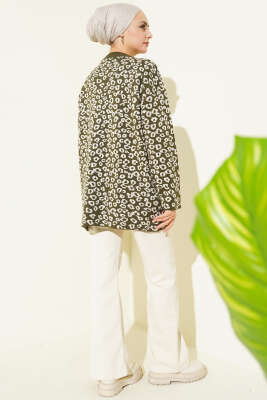 Leopar Desenli Triko Tunik Haki - Yılın Fırsatı