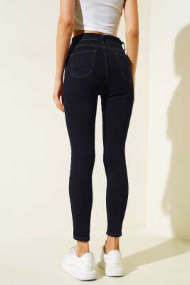 Likralı Skinny Jean Pantolon Koyu Lacivert - Kadın Giyim Modelleri